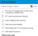 HP Envy 6555e Wireless All-in-One Color Inkjet Printer, Print, scan, Copy, Duplex Printing Best-for-Home, 3 Months of Ink Included (714N5A)