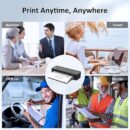 Inkless Portable Printer for Travel, Wireless Thermal Printer Supports 8.5 x 11 Inch US Letter Size, Bluetooth Printer Includes Carry Case and 3 Rolls of Thermal Paper Kit, Black